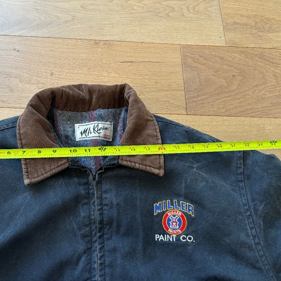 M.A. Klein Blanket Lined Jacket Men's Large Gray Canvas Millers Paint Logo - Picture 8 of 10